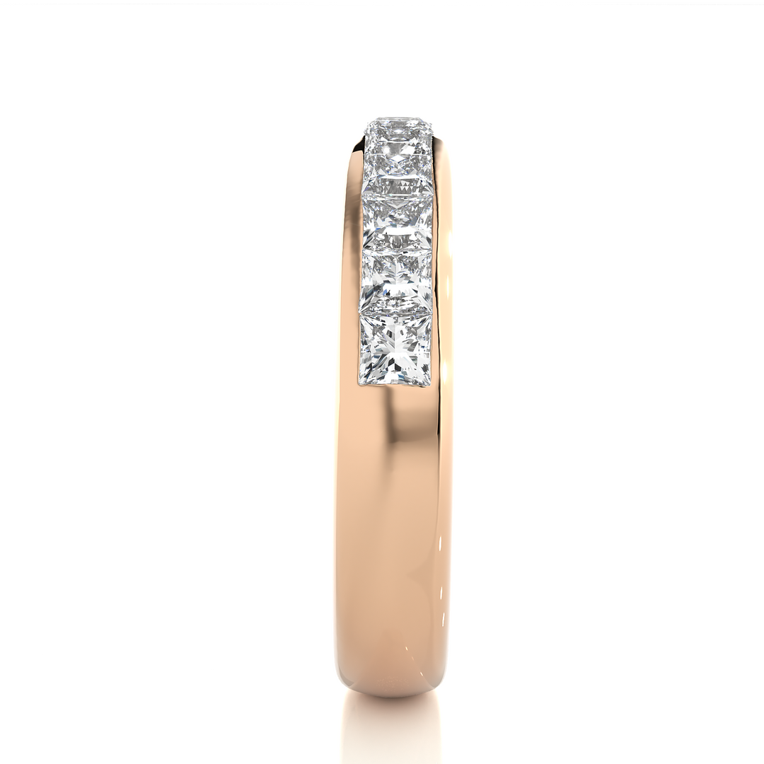 1.07 CT Princess Cut Lab Grown Diamond Channel Set Band  11 Stone IGI Certified