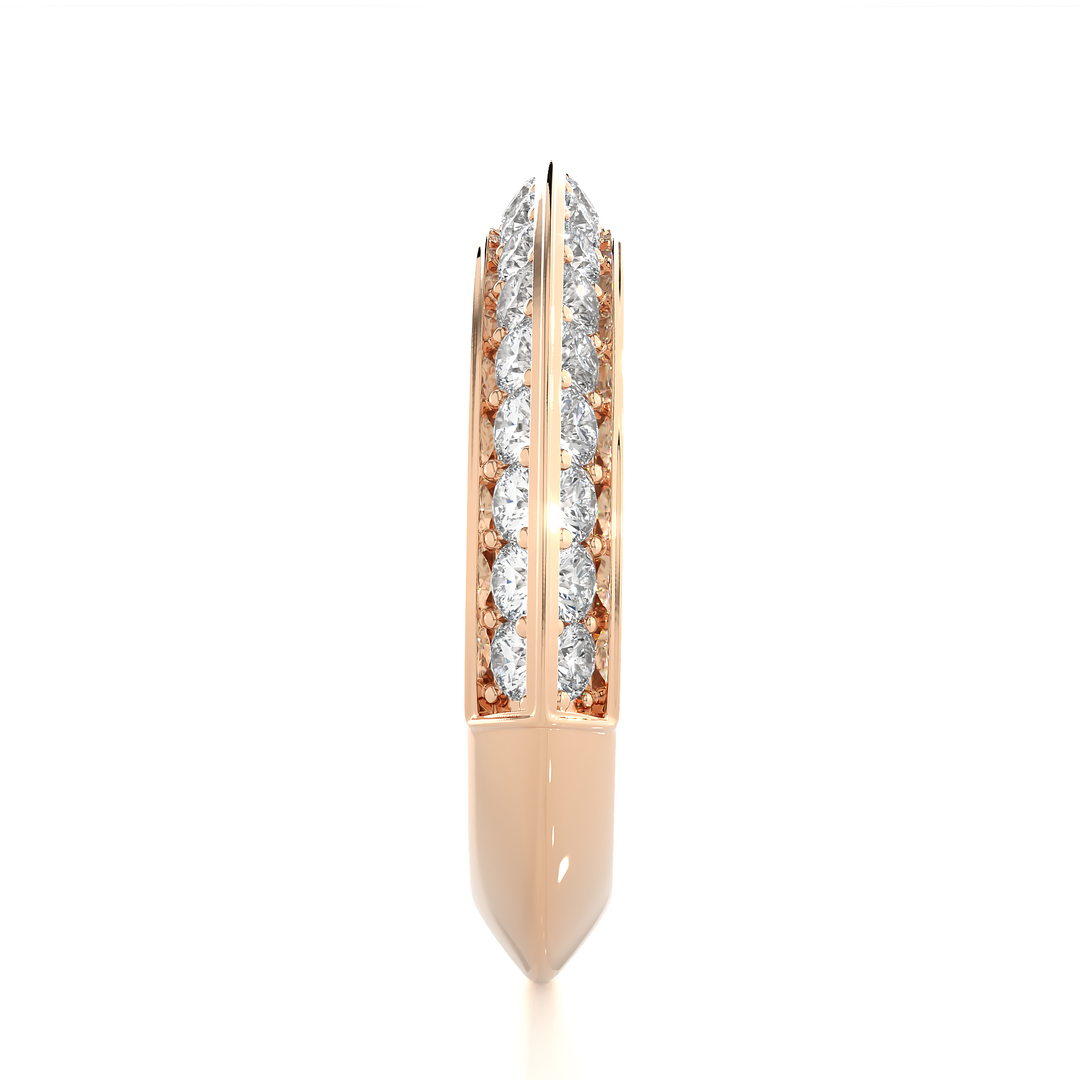 1.02 CT Round Cut Lab Grown Diamond Two Row Band  34 Stone IGI Certified