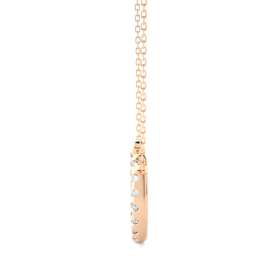 0.26 CT Lab-Grown Diamond U & C Pendant Necklace | Solid Gold | 17 Round Diamonds