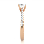 Load image into Gallery viewer, 0.85 CTW Round Lab-Grown Diamond Engagement Ring with Claw, Bezel &amp; Micropave Set E-F / VVS-VS
