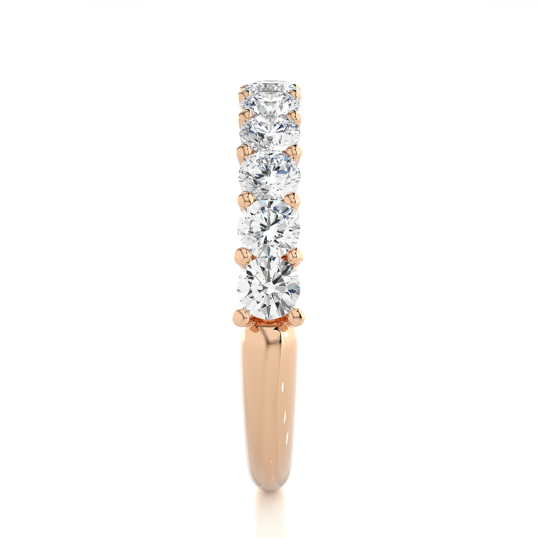 0.60 CT Round Cut Lab Grown Diamond Channel Set Band  11 Stone IGI Certified