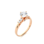 Load image into Gallery viewer, 0.69 CTW Round Lab-Grown Diamond Engagement Ring with Claw &amp; Bezel Set E-F / VVS-VS
