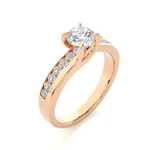 Load image into Gallery viewer, 0.97 CTW Round Lab-Grown Diamond Twisted Engagement Ring with Claw &amp; Channel Set E-F / VVS-VS
