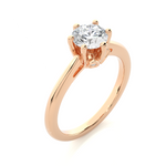 Load image into Gallery viewer, 1.05 CT Round Lab Grown Diamond 5 Stone Engagement Ring | Six Prong Gold Band
