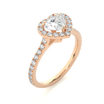 Load image into Gallery viewer, 1.33 CT Heart Halo Lab Grown Diamond Ring with Round Side Stones
