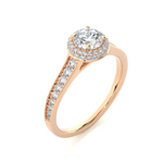 Load image into Gallery viewer, 0.92 CT Round Diamond Halo Lab Grown Ring with 59 Stones
