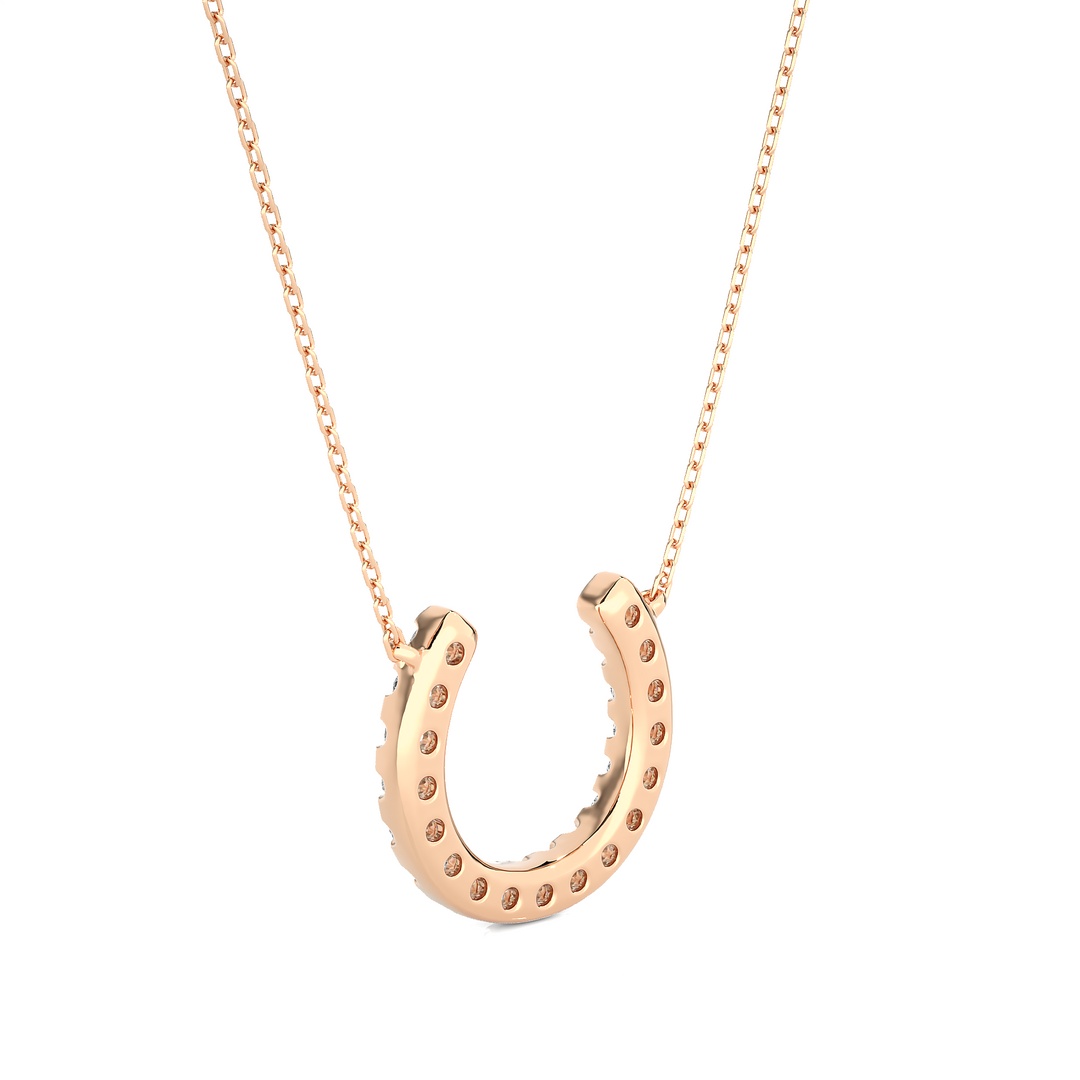 0.26 CT Lab-Grown Diamond U & C Pendant Necklace | Solid Gold | 17 Round Diamonds