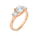 Load image into Gallery viewer, 1.95 CT Round Lab Grown Diamond Three Stone Ring | 3 Stone Gold Band
