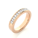 Load image into Gallery viewer, 0.52 CT Baguette &amp; Round Cut Lab Grown Diamond Channel Set Band  13 Stone IGI Certified
