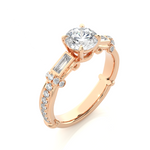 Load image into Gallery viewer, 1.50 Carat Three Stone Lab-Grown Diamond Ring | Round &amp; Baguette Unique Design
