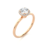 Load image into Gallery viewer, 0.50 CT Round Diamond Halo Lab Grown Ring with 19 Stones
