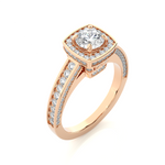 Load image into Gallery viewer, 1.42 CT Round Diamond Halo Lab Grown Ring with 117 Stones
