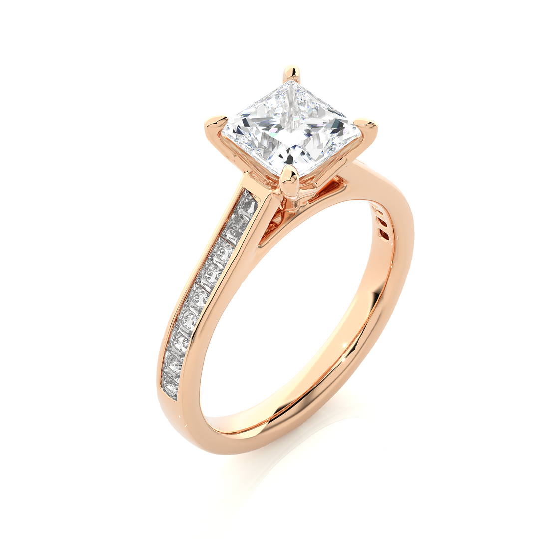 1.95 CTW Princess Cut Lab-Grown Diamond Channel Set Engagement Ring E-F / VVS-VS