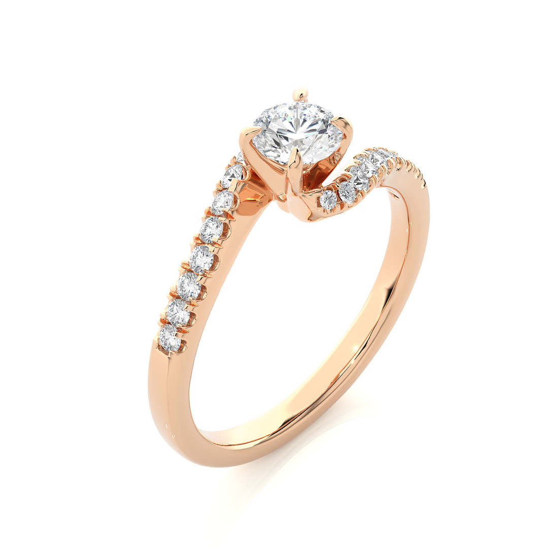 0.67 Carat Vintage Round Cut Lab-Grown Diamond Engagement Ring | Elegant Design