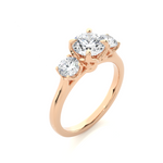 Load image into Gallery viewer, 1.62 CT Round Lab Grown Diamond Three Stone Ring | 3 Stone Gold Band
