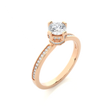 Load image into Gallery viewer, 0.78 CTW Round Lab-Grown Diamond Engagement Ring with Hidden Halo E-F / VVS-VS
