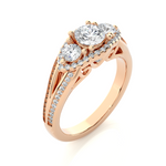 Load image into Gallery viewer, 1.14 Carat Lab-Grown Diamond Engagement Ring | Three Stone Round with Hidden Princess
