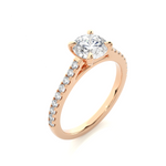 Load image into Gallery viewer, 1.36 CTW Round Lab-Grown Diamond Engagement Ring with Claw &amp; Micropave Set E-F / VVS-VS
