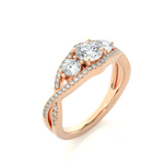 Load image into Gallery viewer, 1.07 Carat Three Stone Lab-Grown Diamond Ring | Round Cut Engagement Ring
