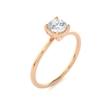 Load image into Gallery viewer, 0.53 CT Round Lab Grown Diamond Solitaire Engagement Ring | 1 Stone Gold Band
