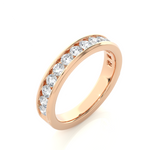 Load image into Gallery viewer, 0.92 CT Round Cut Lab Grown Diamond Channel Set Band  14 Stone IGI Certified
