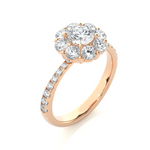 Load image into Gallery viewer, 1.64 CT Round Diamond Halo Lab Grown Ring with 25 Stones
