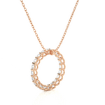 Load image into Gallery viewer, 1.64 CT Lab-Grown Diamond Round Circle Pendant Necklace | Solid Gold | 20 Round Diamonds
