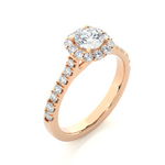 Load image into Gallery viewer, 1.09 CT Round Cut Halo Lab Grown Diamond Ring | 27 Stone Design
