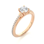 Load image into Gallery viewer, 1.26 CTW Round Lab-Grown Diamond Engagement Ring with Rope-Style Sides E-F / VVS-VS
