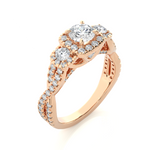 Load image into Gallery viewer, 1.35 Carat Three Stone Lab-Grown Diamond Ring | Round with Hidden Princess Accent
