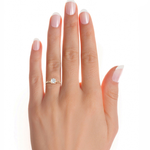 Load image into Gallery viewer, 0.53 CT Round Lab Grown Diamond Solitaire Engagement Ring | 1 Stone Gold Band

