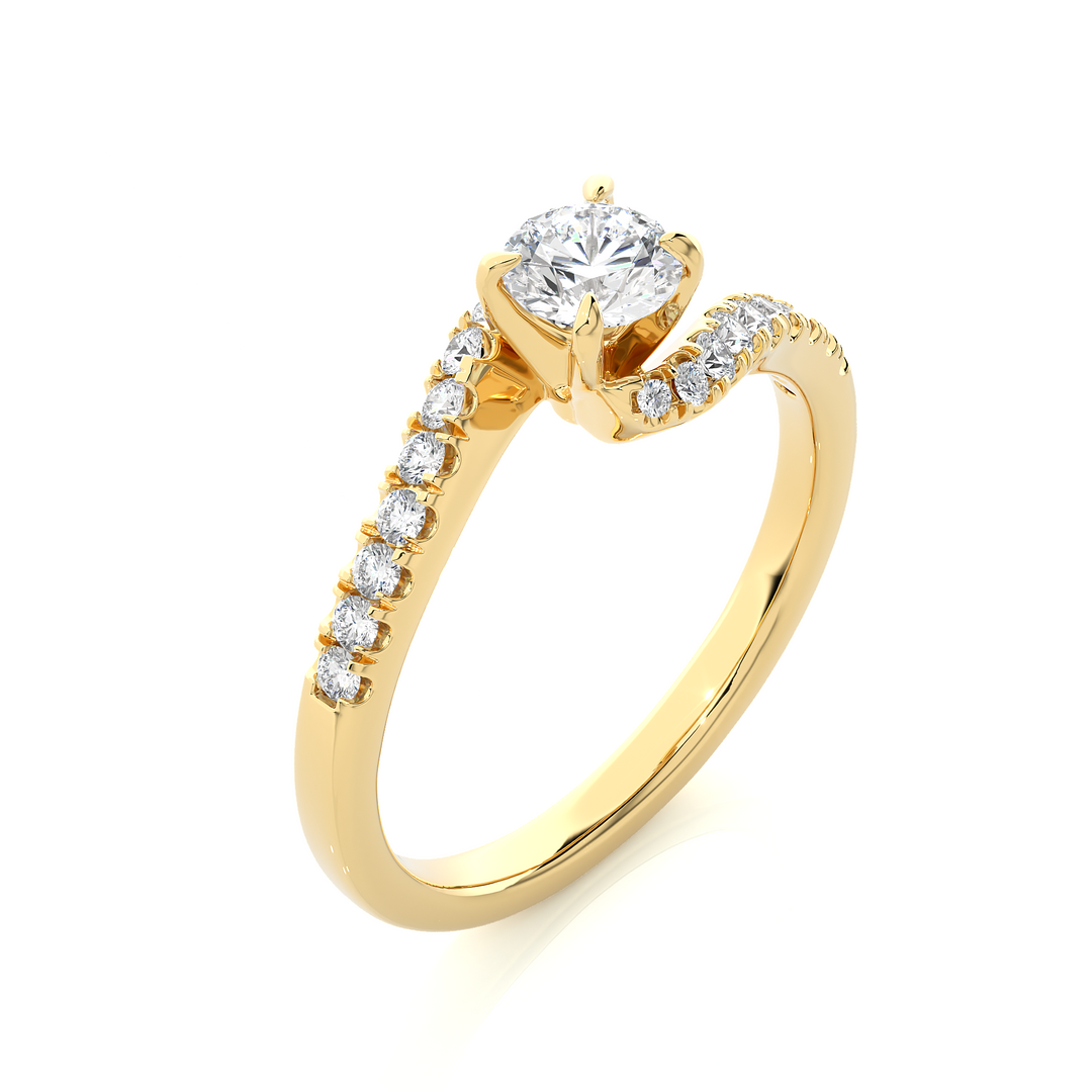 0.67 Carat Vintage Round Cut Lab-Grown Diamond Engagement Ring | Elegant Design