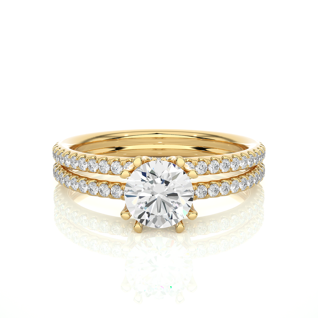 1.32 CTW Lab-Grown Diamond Split Shank Engagement Ring – Round Cut