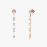 Load image into Gallery viewer, Mixed-Cut Lab-Grown Diamond Long Dangle Earrings 0.78 CTW – 10 Stones | 10K, 14K, 18K Gold | IGI Certified
