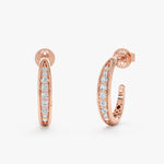 Load image into Gallery viewer, Half-Hoop Lab-Grown Diamond Earrings 0.27 CTW – 18 Round Stones | 10K, 14K, 18K Gold | IGI Certified