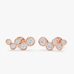 Load image into Gallery viewer, Bubble-Style Bezel-Set Lab-Grown Diamond Earrings 0.53 CTW – 10 Round Stones | 10K, 14K, 18K Gold | IGI Certified