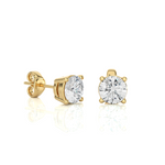 Load image into Gallery viewer, Round Lab Grown Diamond Stud Earrings – 1.00 CTW, Push Back, 10K 14K 18K White Yellow Rose Gold, IGI Certified
