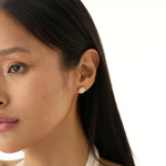 Load image into Gallery viewer, Bezel-Set Halo Lab-Grown Diamond Earrings 0.60 CTW – 24 Round Stones | 10K, 14K, 18K Gold | IGI Certified