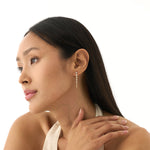 Load image into Gallery viewer, Bezel-Set Lab-Grown Diamond Long Dangle Earrings 0.90 CTW – 12 Round Stones | 10K, 14K, 18K Gold | IGI Certified