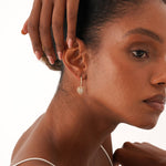 Load image into Gallery viewer, Heart-Shaped Dangle Huggie Hoop Earrings 0.88 CTW – 84 Round Lab-Grown Diamonds | 10K, 14K, 18K Gold | IGI Certified
