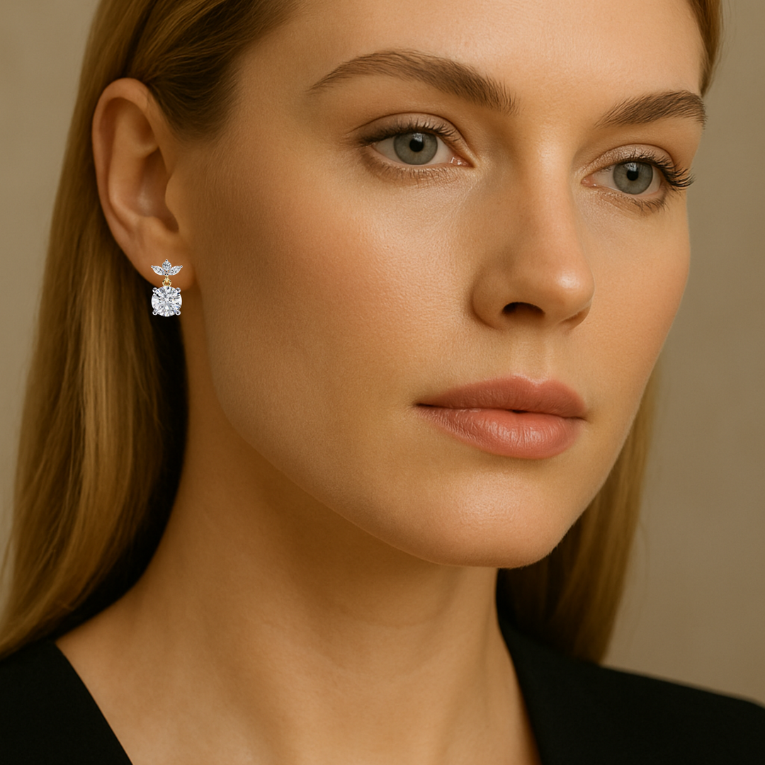 10K Gold Olivia Drop Diamond Earrings