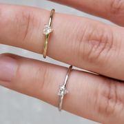 Heart Shaped Lab Grown Diamond Ring | 0.30 Carat | Dainty Solitaire | 10K/14K/18K Gold