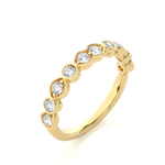 Load image into Gallery viewer, 0.69 CT Round Cut Lab Grown Diamond Bezel &amp; Prong Set Band  10 Stone IGI Certified
