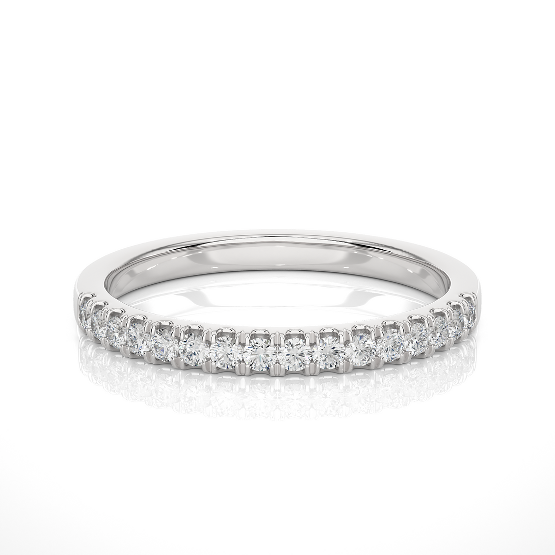 0.25 CT Round Cut Lab Grown Diamond Micro Pave Band  16 Stone IGI Certified