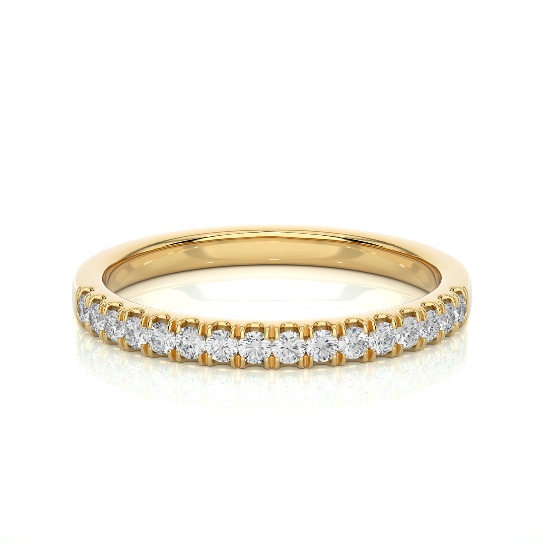 0.25 CT Round Cut Lab Grown Diamond Micro Pave Band  16 Stone IGI Certified