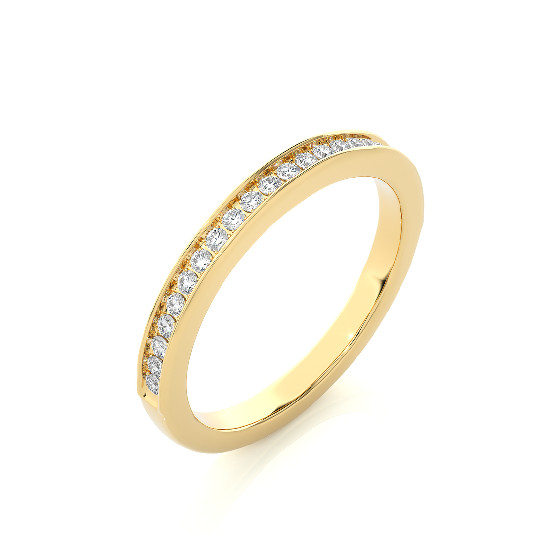 0.19 CT Round Cut Lab Grown Diamond Prong Set Band  23 Stone IGI Certified