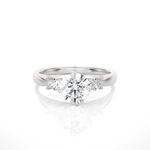 Load image into Gallery viewer, 0.69 CTW Round Lab-Grown Diamond Engagement Ring with Claw &amp; Bezel Set E-F / VVS-VS
