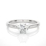 Load image into Gallery viewer, 0.53 CT Round Lab Grown Diamond Solitaire Engagement Ring | Six Prong Gold Band
