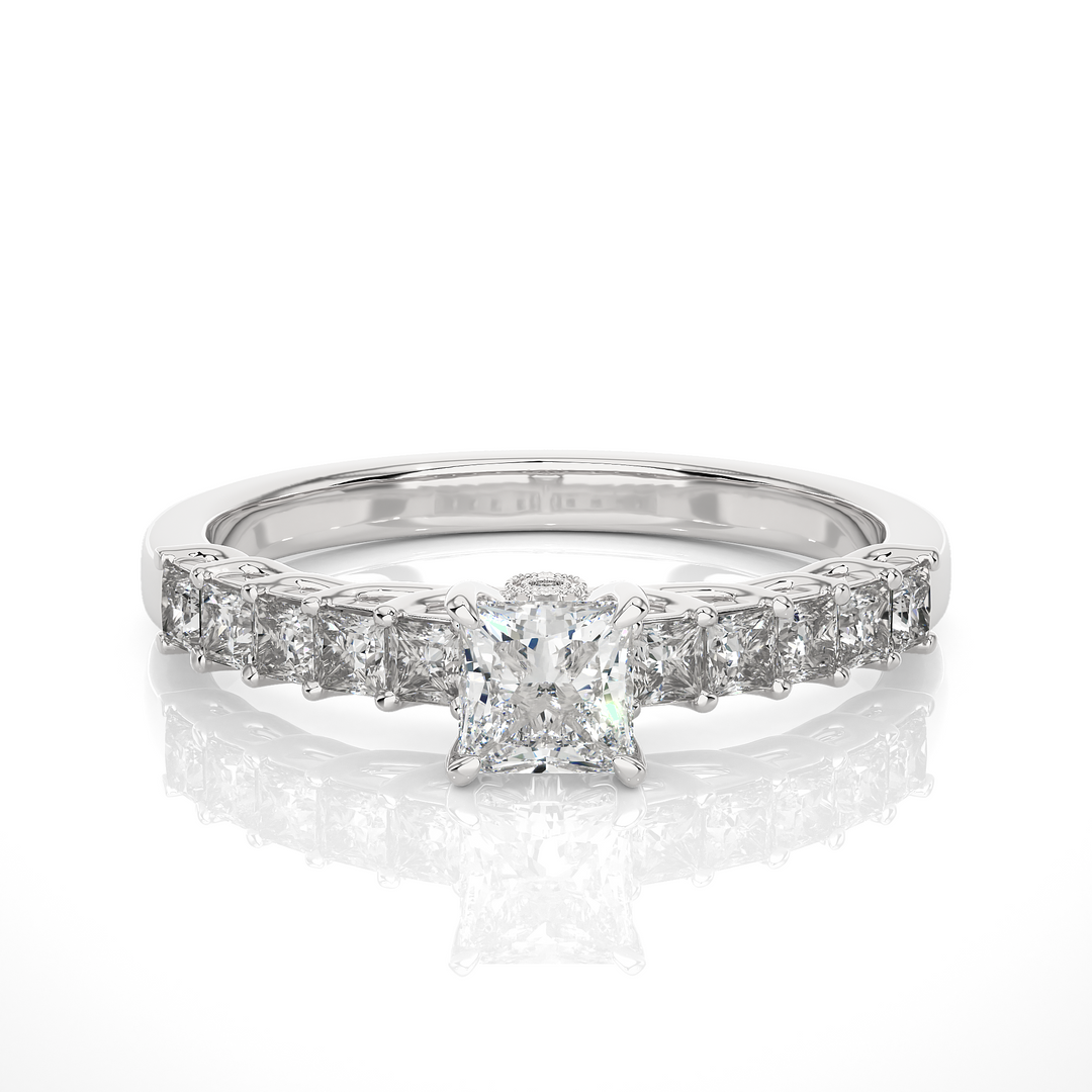 0.85 CTW Princess Cut Lab-Grown Diamond Prong Set Engagement Ring