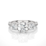 Load image into Gallery viewer, 1.91 CT All Round Lab Grown Diamond Three Stone Ring | 55 Stone Gold Band

